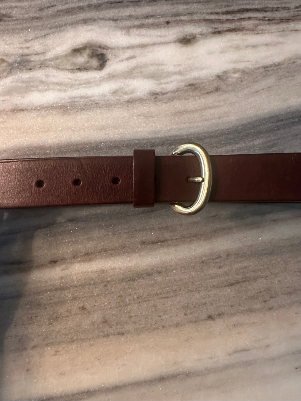 VINTAGE (1970s) LL BEAN LEATHER BELT WITH SOLID BRASS BUCKLE -made in the USA